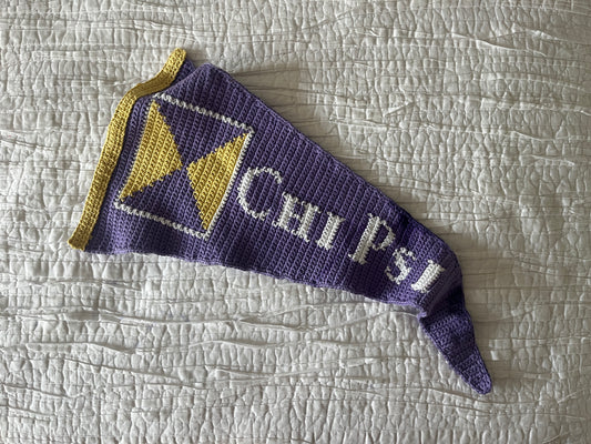 College Fraternity Pennant Grid Pattern - Chi Psi